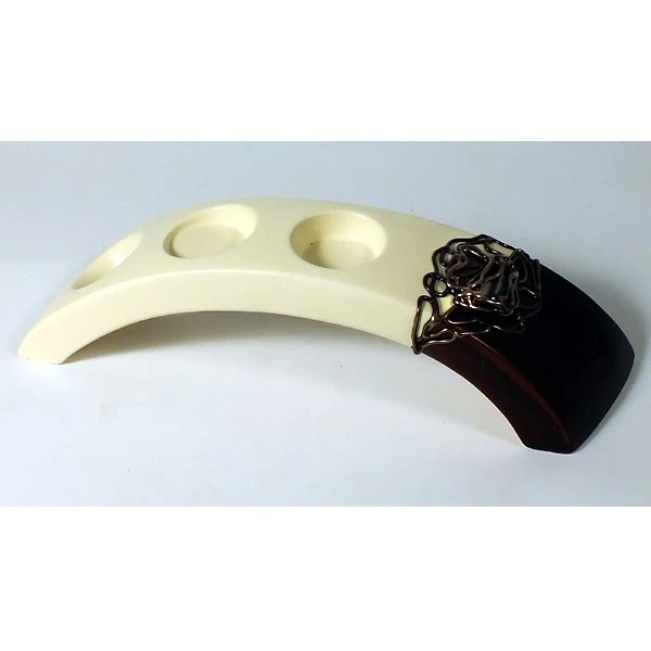 CERKAM-ŚWIECZNIK MOSTEK WĄSKI *DECOR 1/2VENGE/BRĄZ* C-446D-1/2V/BR