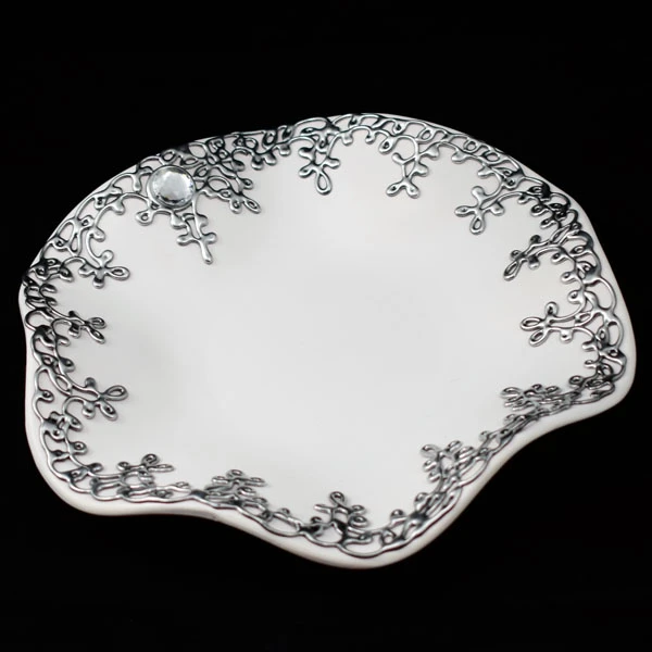 CER-PODSTAWKA FALOWANA OKRĄGŁA *DECOR SREBRO* C-638DS