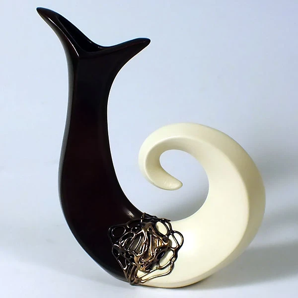 CER-WAZON WIOLONCZELA KWIAT *DECOR 1/2VENGE/BRĄZ* C-473-1/2DV/BR