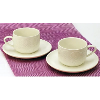 MONDEX-KPL. 2 FILIŻANEK+SPODKI *KORONKA* LH3523-250-S4