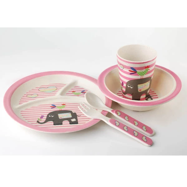 MON-ZESTAW NACZYŃ BAMBUSOWYCH 5-EL SŁOŃ DLA DZIECI 2325