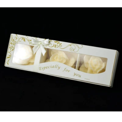 ADPAL-KPL. 3 ŚWIEC *RÓŻA* A-25/4 STEARYNOWY AROMAT *ECRU*