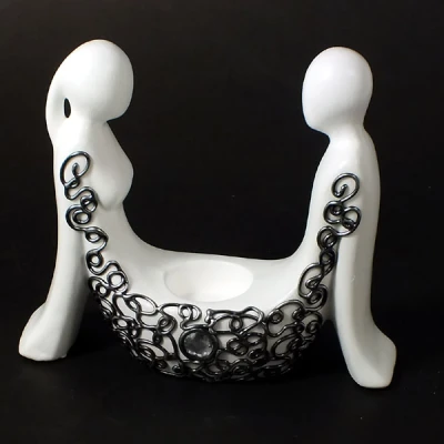 CER-AKT ŁÓDKA DUŻA *DEKOR SREBRO* C-414DS