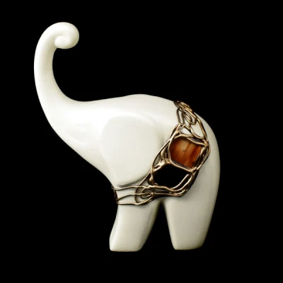 CER-SŁOŃ MODERN GRUBY MAŁY *WITRAŻ-KREM* C-341W