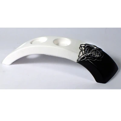 CER-ŚWIECZNIK MOSTEK WĄSKI *DECOR CZARNY* C-446DCZ