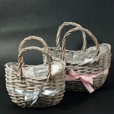 DM-2 KOSZE WIKLINOWE Z USZAMI SZARE DM10