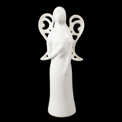 CER-ANIOŁ AŻUROWE SKRZYDLA MAŁY *SZKLIWO BIAŁE* C-901SZB