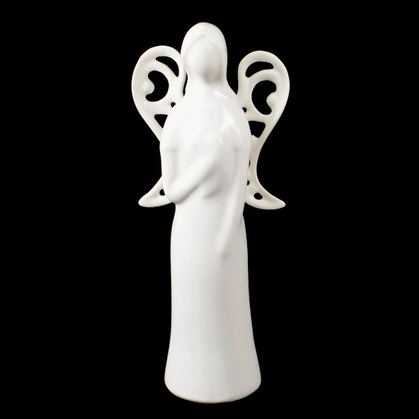 CER-ANIOŁ AŻUROWE SKRZYDLA MAŁY *SZKLIWO BIAŁE* C-901SZB