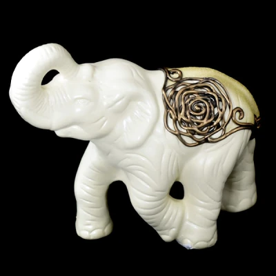 CERKAM-SŁOŃ BIEGNĄCY DUŻY *1/2 RÓŻA-KREM* C-148/2R