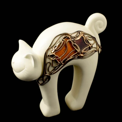 CER-KOT WYGIĘTY KLAKIER WYSOKI *WITRAŻ-KREM* C-537W