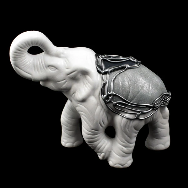 CER-SLOŃ BIEGNĄCY DUŻY *DECOR WITRAŻ 1/2 BROKAT BIAŁY* C-148-1/2W