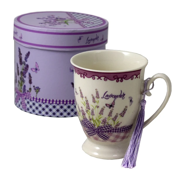 MMG-KUBEK PORCELANOWY W PUDEŁKU *LAWENDA* 33821