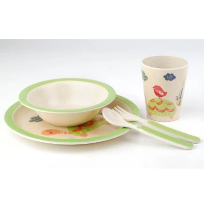 MON-ZESTAW NACZYŃ BAMBUSOWYCH 5-EL ŻÓŁW DLA DZIECI 2356