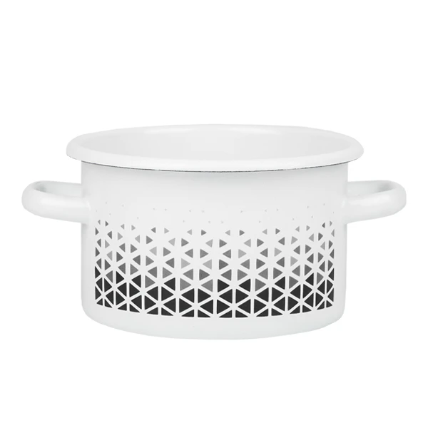 RYB-GARNEK EMALIOWANY ZDOBIONY 16CM 2L GEOMETRIA 1610/2