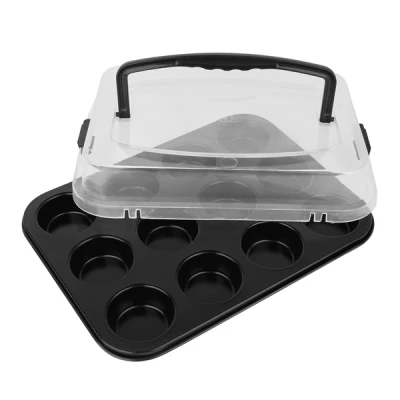 TAD-FORMA DO PIECZENIA 12 MUFFIN Z POKRYWĄ 35,5X26,5X3CM