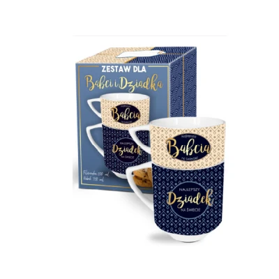 CF-KPL. FILIŻANKA *NAJLEPSZA BABCIA* KUBEK *NAJLEPSZY DZIADEK*