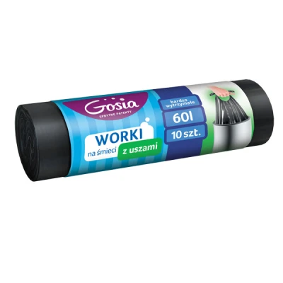 PL-WORKI NA ŚMIECI Z USZAMI LDPE 60L A'10 4388