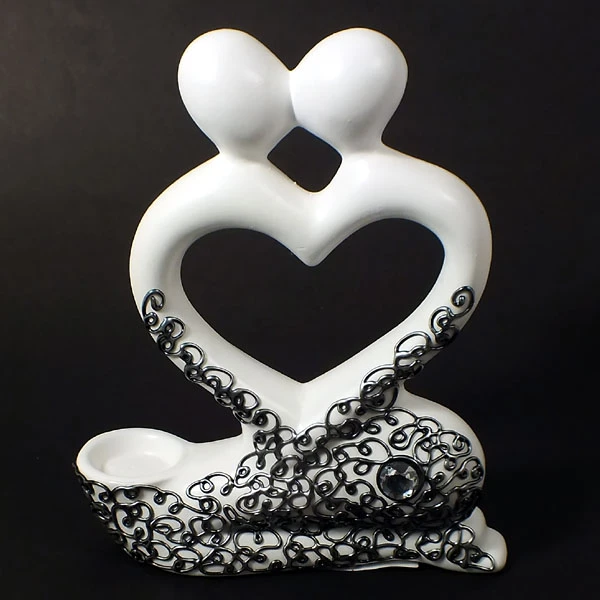 CER-AKT SERCE DUŻY *DEKOR SREBRO* C-401DS