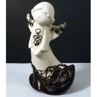 CERKAM-ANIOŁ CYPISEK BEZ GWIAZDEK DEKOR 1/2 BRĄZ C-481BR