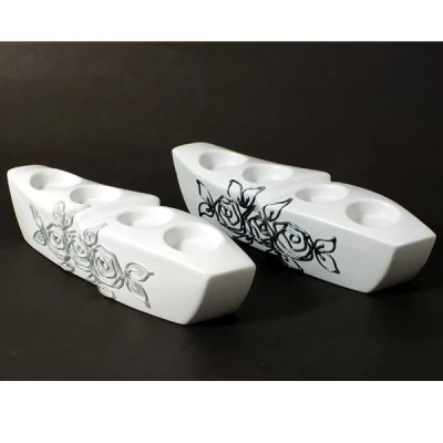 CERKAM-ŚWIECZNIK IV ŁĄCZONY *DECOR SZARY RÓŻA* C-342DR