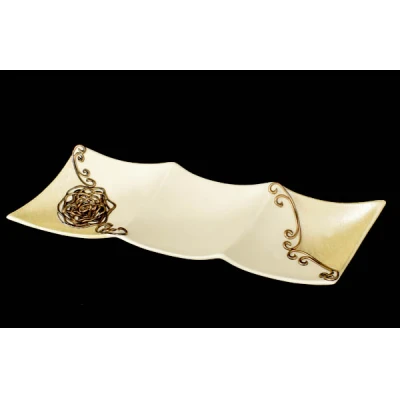 CER-PODSTAWKA ROŻEK POTRÓJNY *1/2 RÓŻA-KREM*C- 659-1/2R