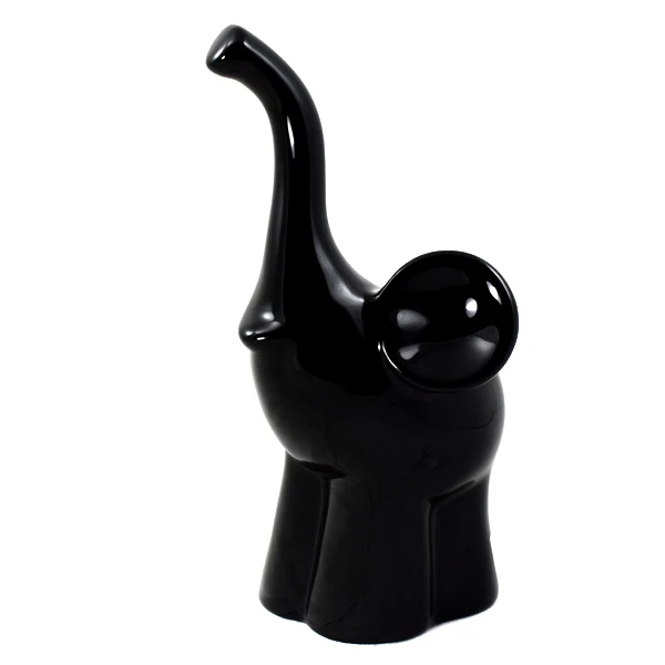 CER-SŁOŃ PLASTUŚ DUŻY * DEKOR SZKLIWO CZARNE* C-555SZK