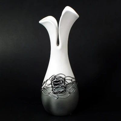 CER-WAZON TULIPAN SMUKŁY DUŻY *DEKOR 1/2 SREBRO* C-523-1/2S