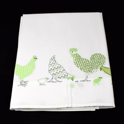 MESA-OBRUS WIELKANOCNY 85X85 BIAŁY/WZÓR ZIELONY /383/