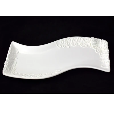 CERKAM-PODSTAWKA FALA PŁASKA *DEKOR BIAŁY* C-244DB