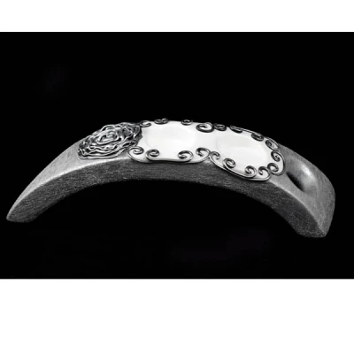 CERKAM-ŚWIECZNIK MOSTEK WĄSKI *DECOR 1/2 RÓŻA BIAŁY* C-446-1/2R