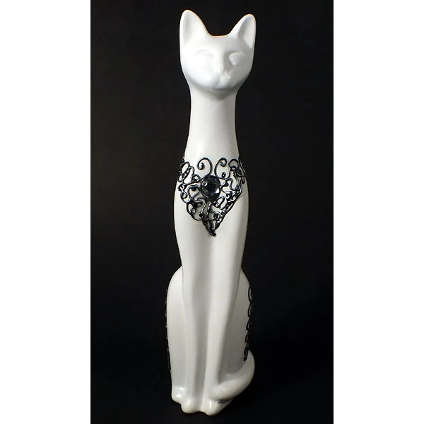 CER-KOT SYJAMSKI DUŻY *DECOR SREBRO* C-116DS