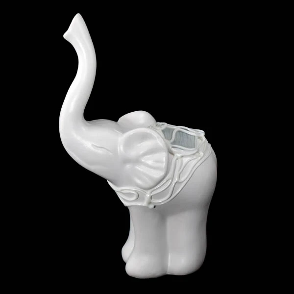 CER-SŁOŃ FALOWANE USZY *DEKOR WITRAŻ BIALY* C-679W