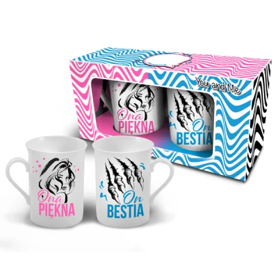 CF-ZESTAW 2-KUBKÓW *ONA PIĘKNA ON BESTIA*