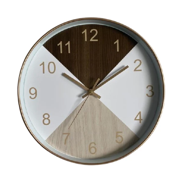 AS-ZEGAR ŚCIENNY 30CM MOTYW DREWNO/MIEDŹ