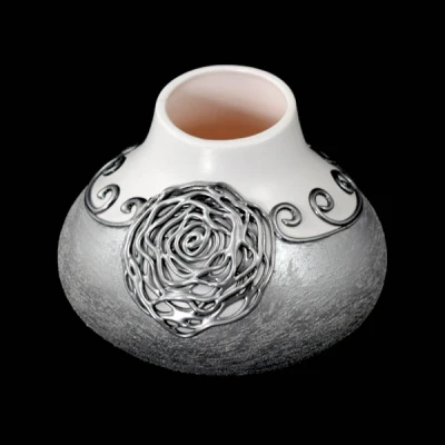 CER-WAZON CEBULA MAŁA *DECOR 1/2 RÓŻA BIALY* C-364-1/2R