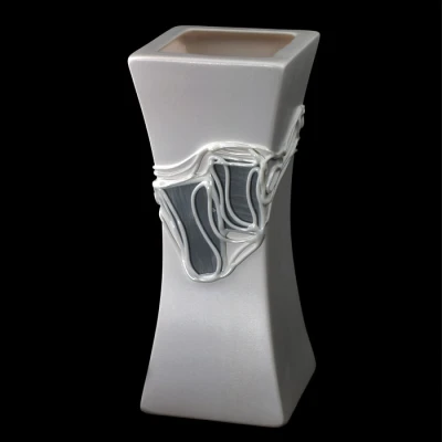 CER-WAZON KWADRAT WKLĘSŁY MAŁY *DEKOR WITRAZ BIAŁY* C-527W