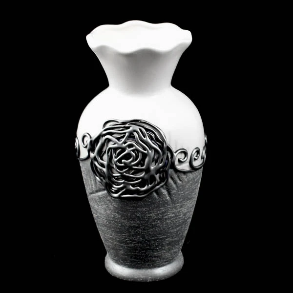 CER-WAZON Z GAŁĄZKĄ MAŁY *DEKOR 1/2 RÓŻA-BIAŁY* C-956-1/2R