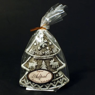 ADPAL-ŚWIECA CHOINKA MAŁA WZÓR SKANDYNAWSKI OLIWKOWA