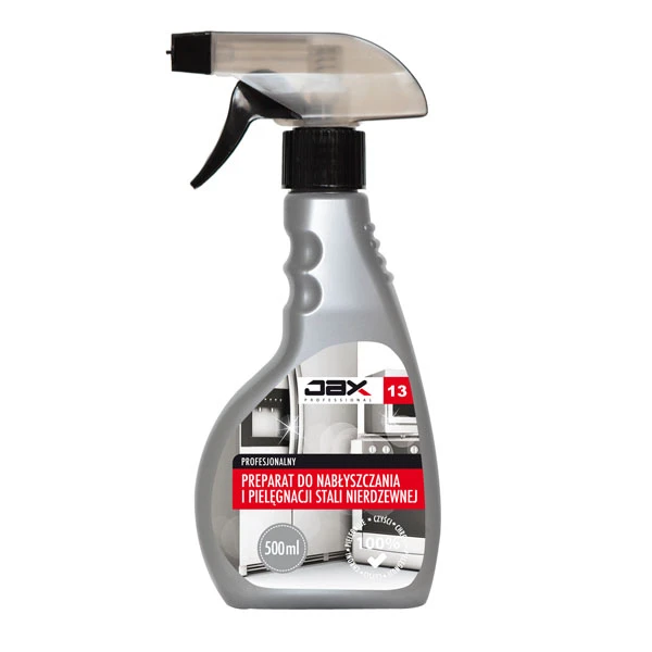 JAX-13 PROFESJONALNY PREPARAT DO NABŁYSZCZANIA I PIELĘGNACJI STALI NIERDZEWNEJ *JAX PROFESSIONAL* 500ML