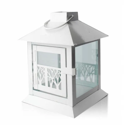 MON-LATARNIA METALOWA WHITE 20CM 3989