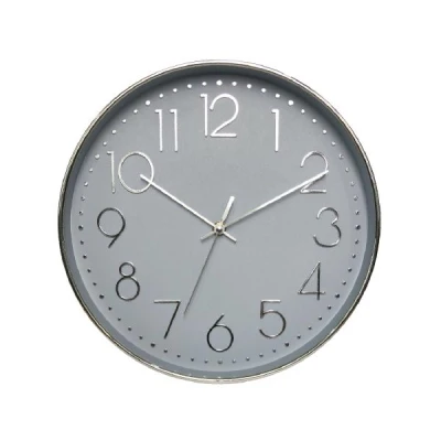 AS-ZEGAR ŚCIENNY 30CM SZARA TARCZA/SREBRNY