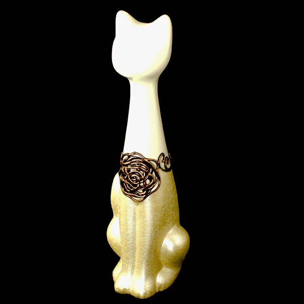 CER-KOT RUSKI DUŻY *1/2 RÓŻA-KREM* C-117-1/2R