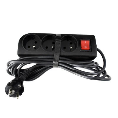 ELGOTECH-PRZEDŁUŻACZ 3WT 3MB+O+WYŁ CZARNY PSN-303W-2