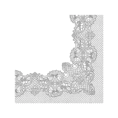 PAW-SERWETKI AIRLAID 40*40 ROYAL LACE SREBRO  /50/