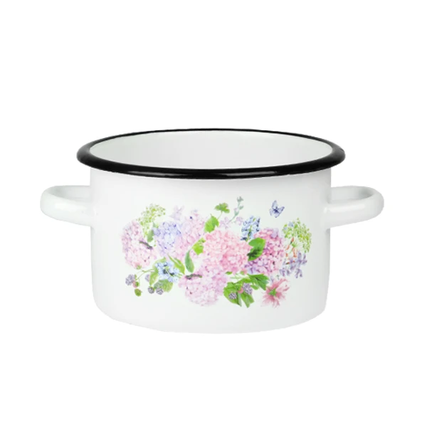 RYB-GARNEK EMALIOWANY ZDOBIONY 16CM 2L HORTENSJA 1610/2