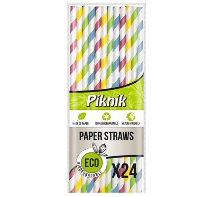 AKU-SŁOMKI PAPIEROWE 6/197 24 SZT. KOLOROWE