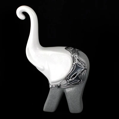 CER-SŁOŃ MODERN GRUBY DUŻY *DECOR WITRAŻ 1/2 BROKAT BIAŁY* C-340-1/2W