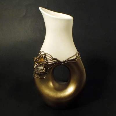 CER-WAZON KARAFKA Z DZIURĄ *DECOR 1/2 ZŁOTO* C-435-1/2Z