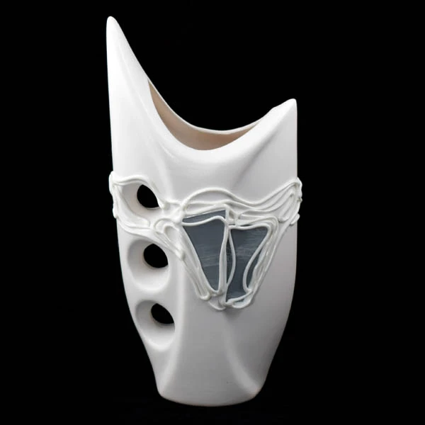 CER-WAZON REKIN Z DZIURAMI *DEKOR WITRAŻ BIAŁY* C-524W