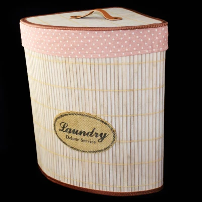 DM-KOSZ NA BIELIZNĘ BAMBUS BEŻ NAROŻNY 143217 *S*